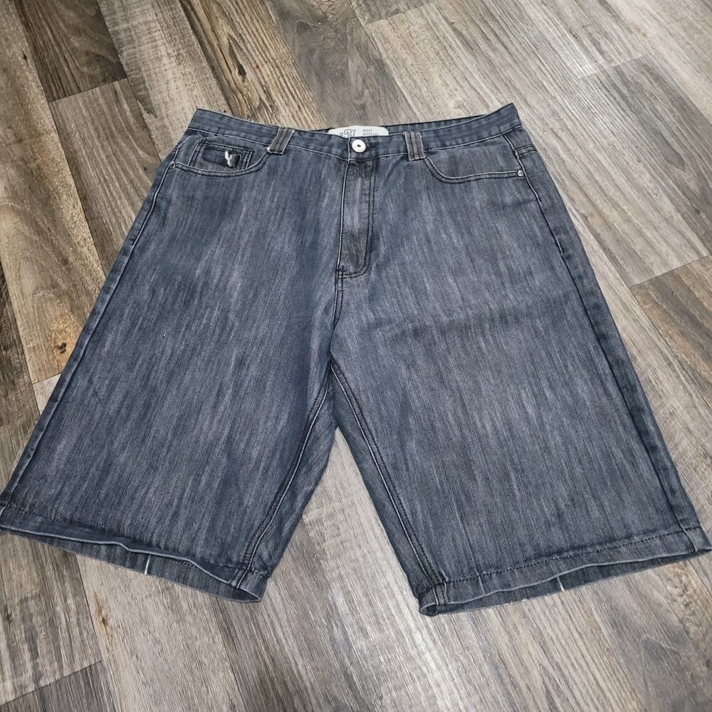 Most Official Seven Jeans Shorts Black Baggy Wide Leg Hip Hop Mens 40x13 Y2k - Picture 2 of 12